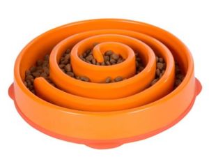 Fun Feeder Slo-Bowl - Slow Feed Dog Bowl - Orange - large